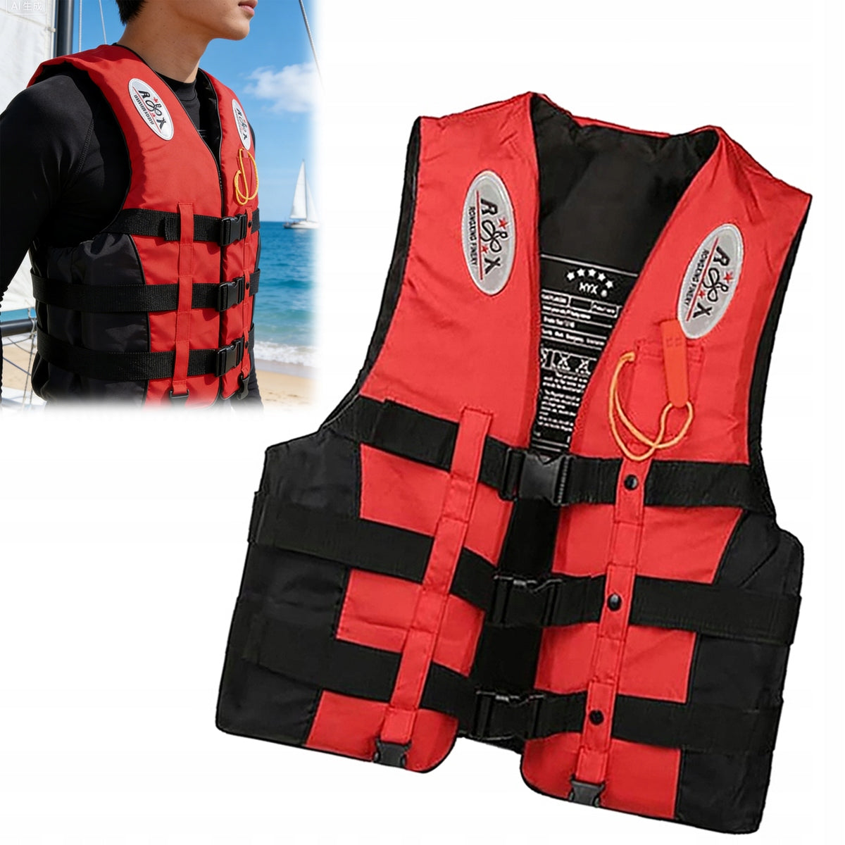 Safety Vest for Canoe For Adult 70-85kg 180-185cm XXL