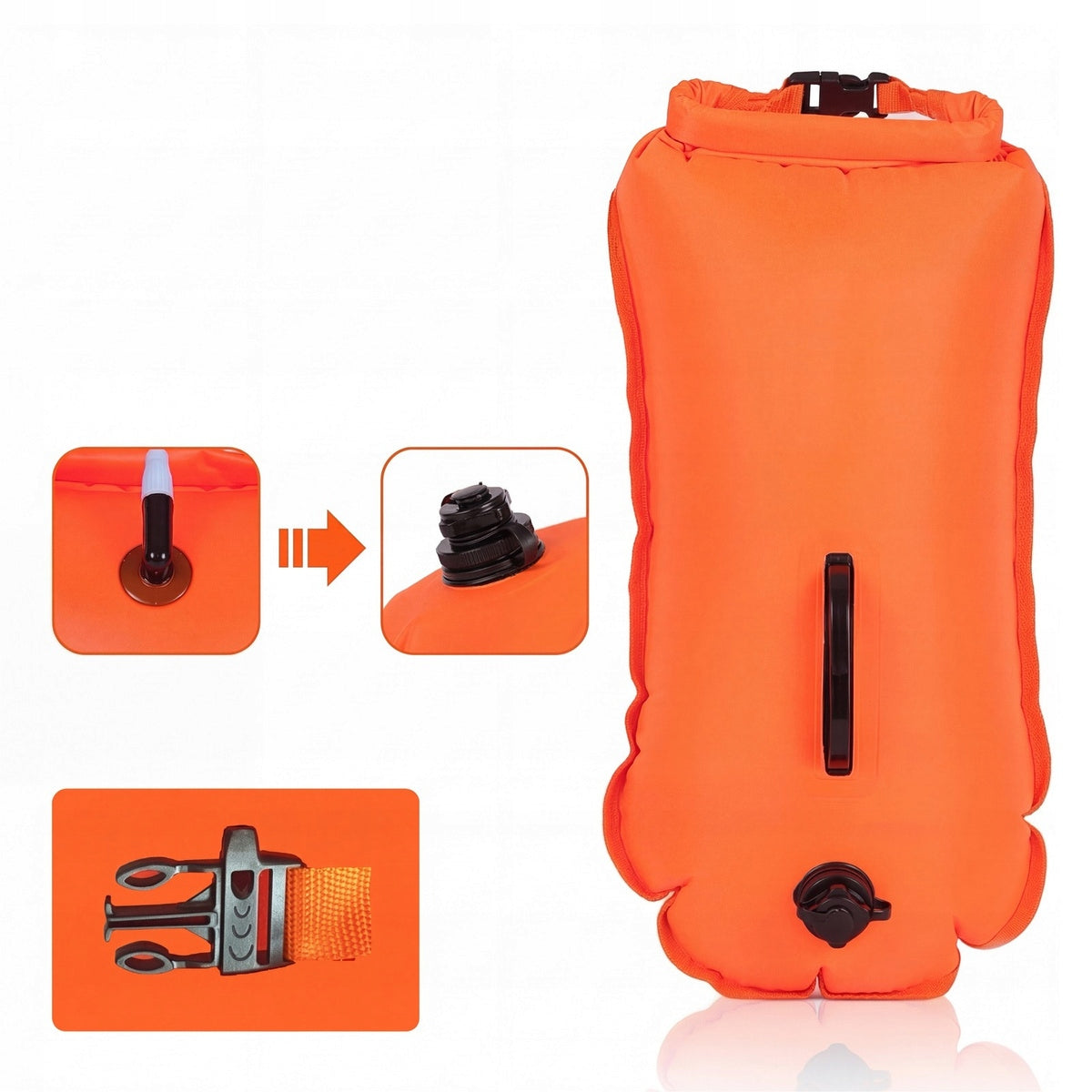 Safety buoy INFLATABLE for swimming 2in1 DRY POCKET Vario Manufacturer code Boja pływacka dmuchana