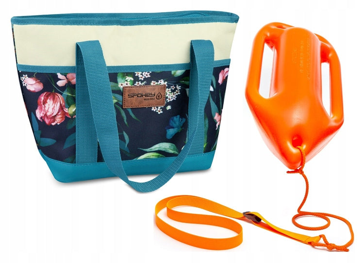 Safety buoy for learning to swim with adjustable strap and THERMAL BAG
