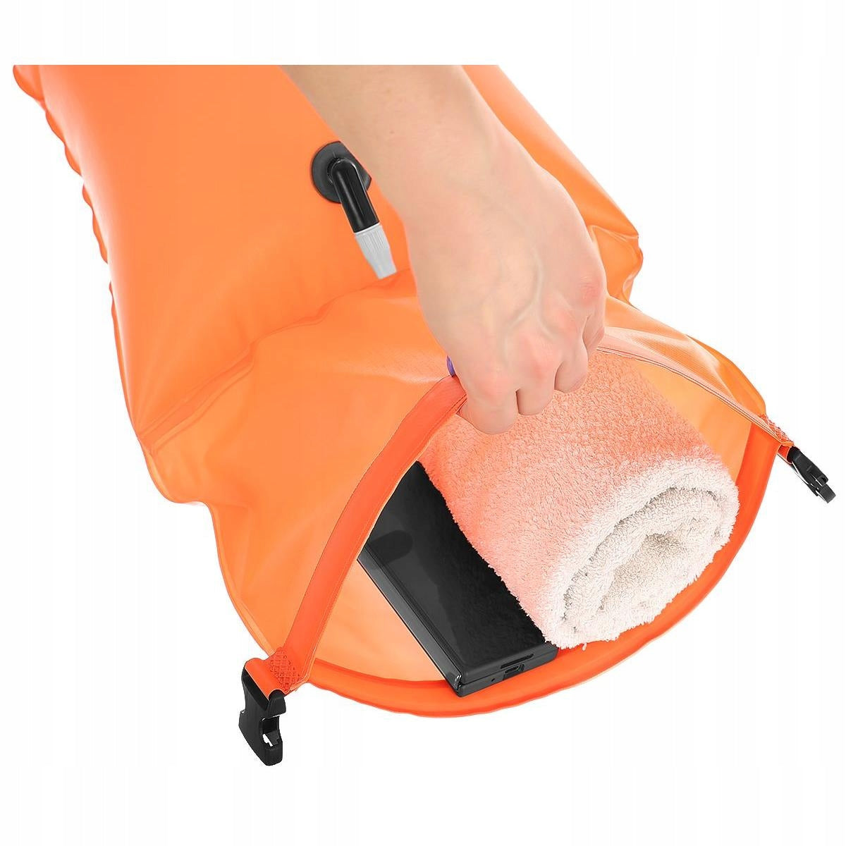 Safety buoy inflatable Enero dry pocket 2in1 69x37,5 cm For swimming