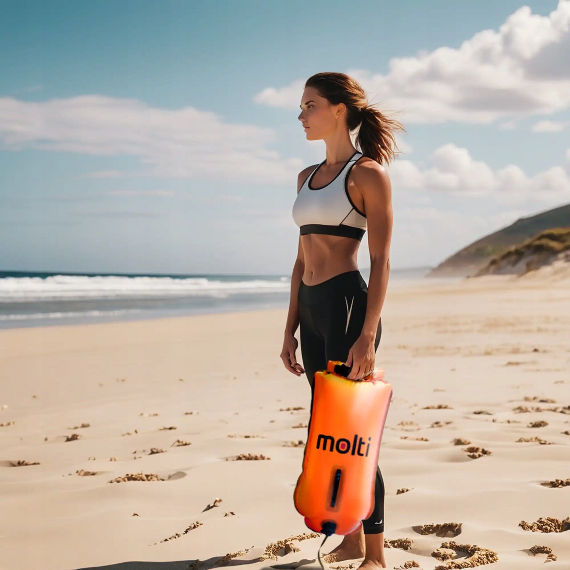 Safety buoy inflatable dry pocket 2in1 molti For swimming