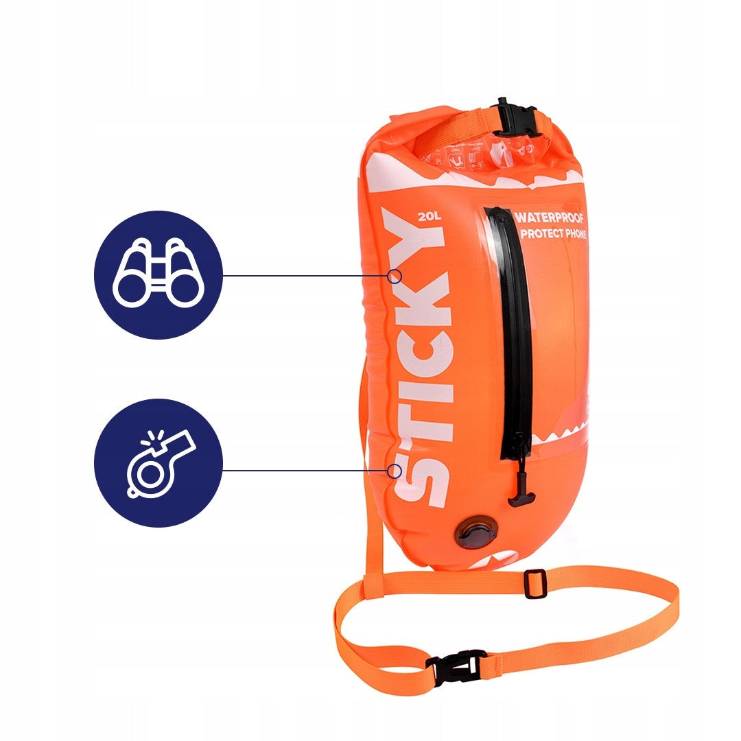 Safety buoy inflatable for swimming dry pocket Majestic Sport Manufacturer code MS_34911