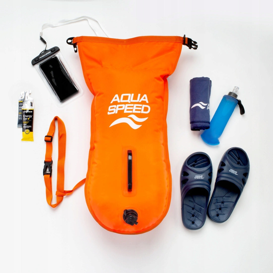 Safety buoy inflatable swimming 2in1 waterproof bag 17L 37x72cm Brand Aqua Speed