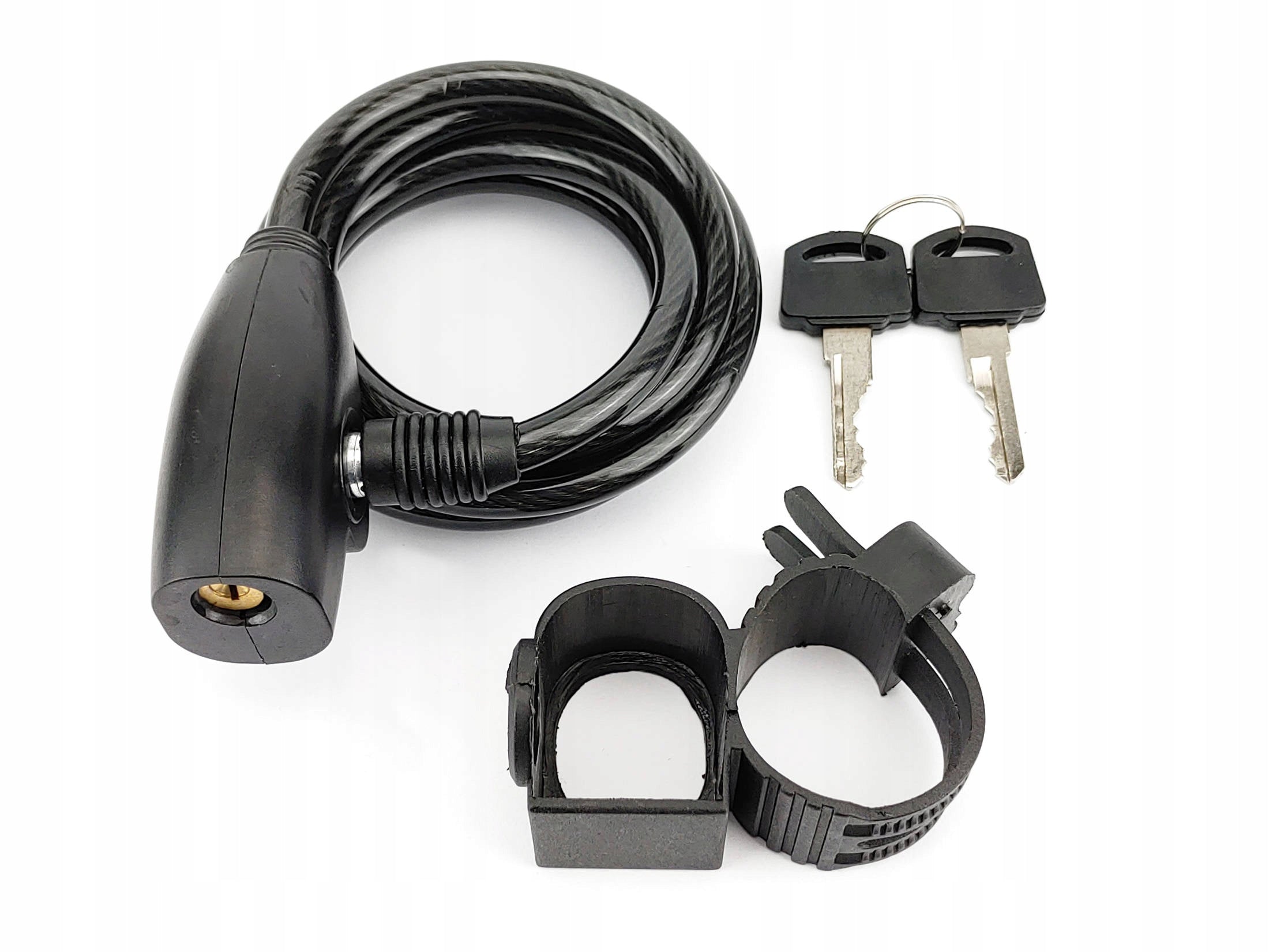 Safety cable for bicycle with handle 150 cm Color black