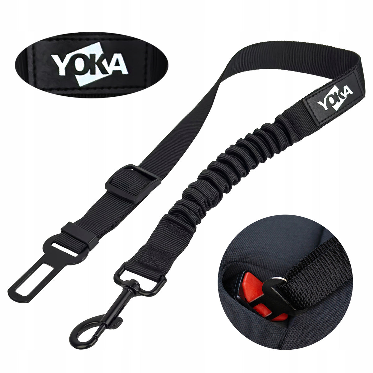 Safety leash with SHOCK ABSORBER Dog belts FOR CAR Yoka