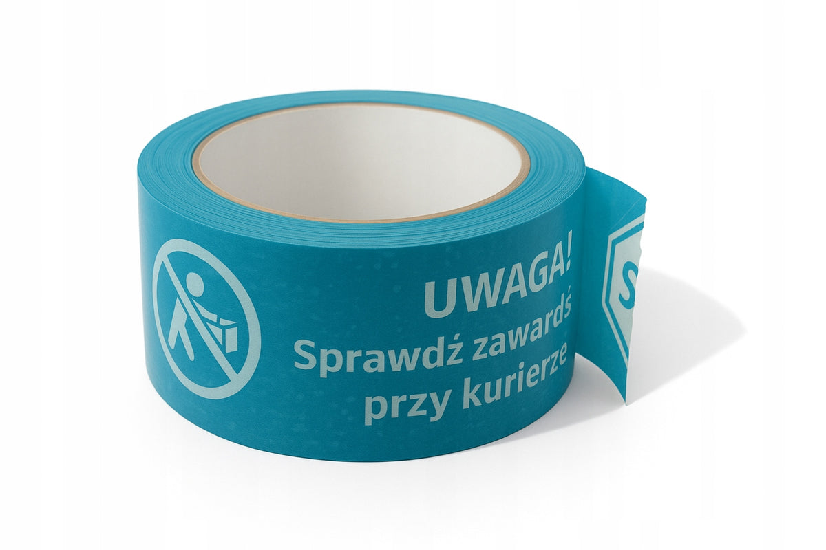 Safety tape STOP turquoise 48/100