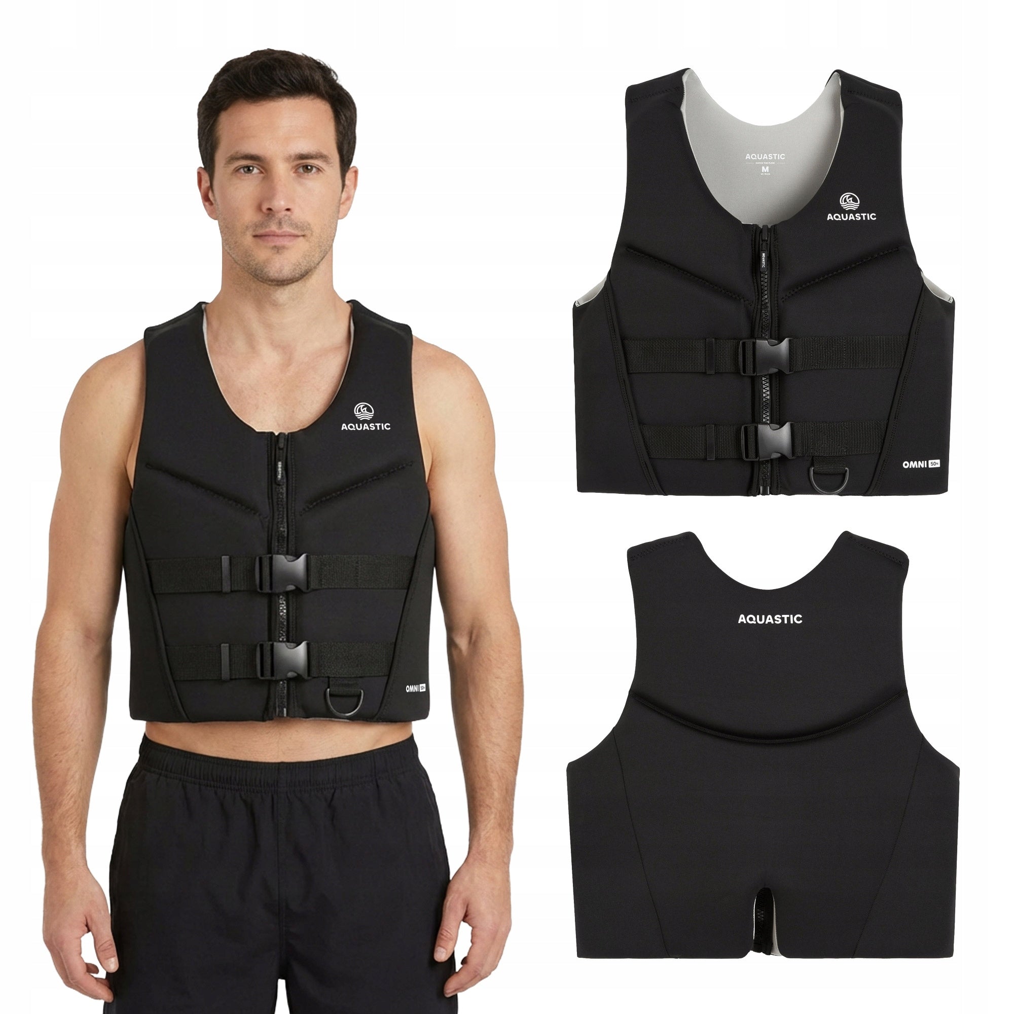 Safety vest AQUASTIC Omni 50N M for kayak SUP PERFECT FIT