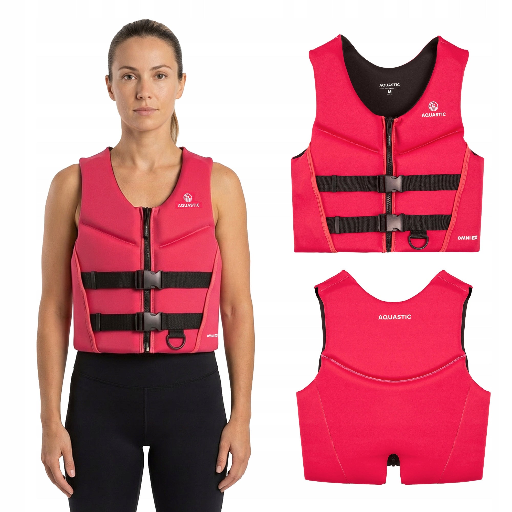 Safety vest AQUASTIC Omni 50N XS for kayak SUP COMFORTABLE DURABLE