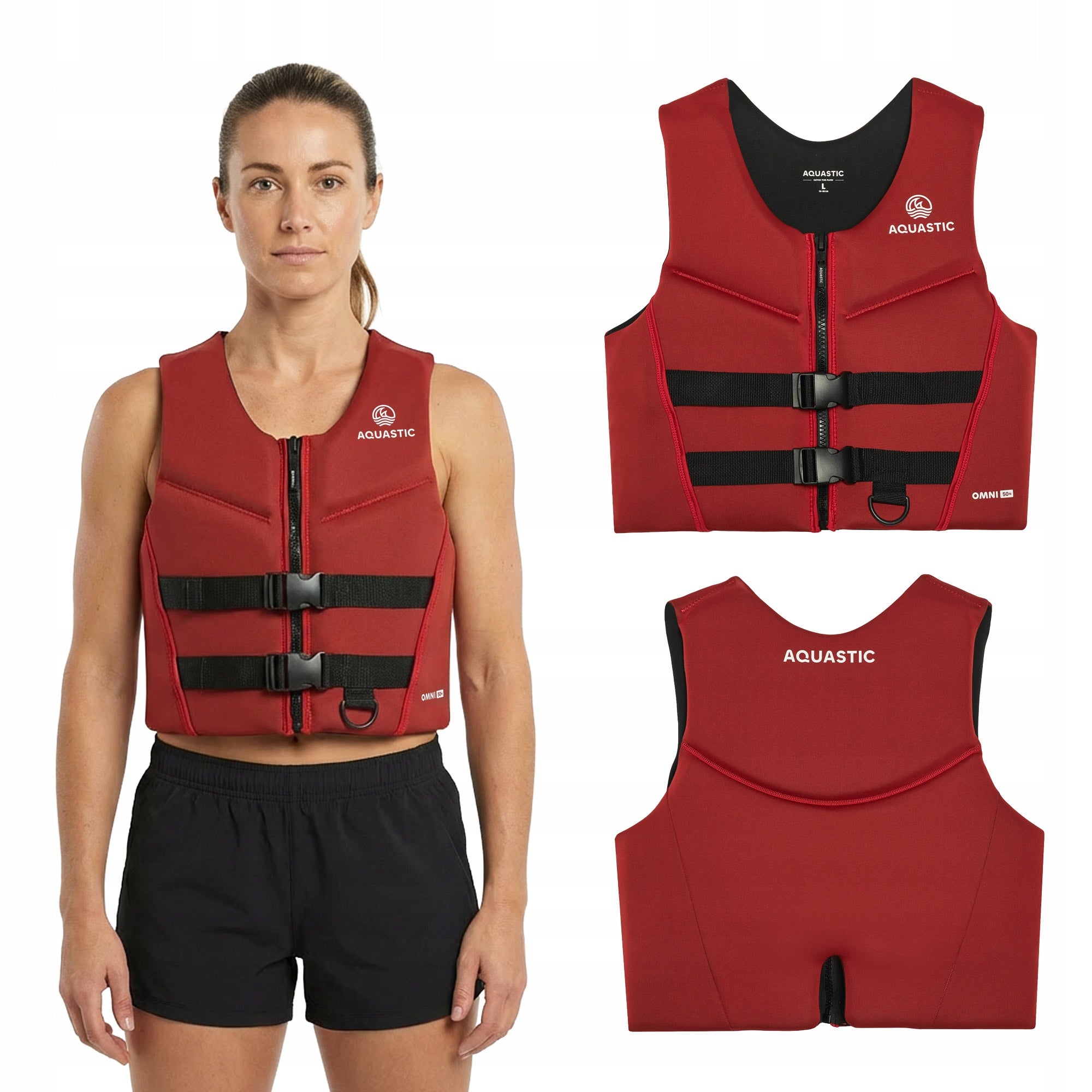 Safety vest AQUASTIC Omni 50N neoprene red XL