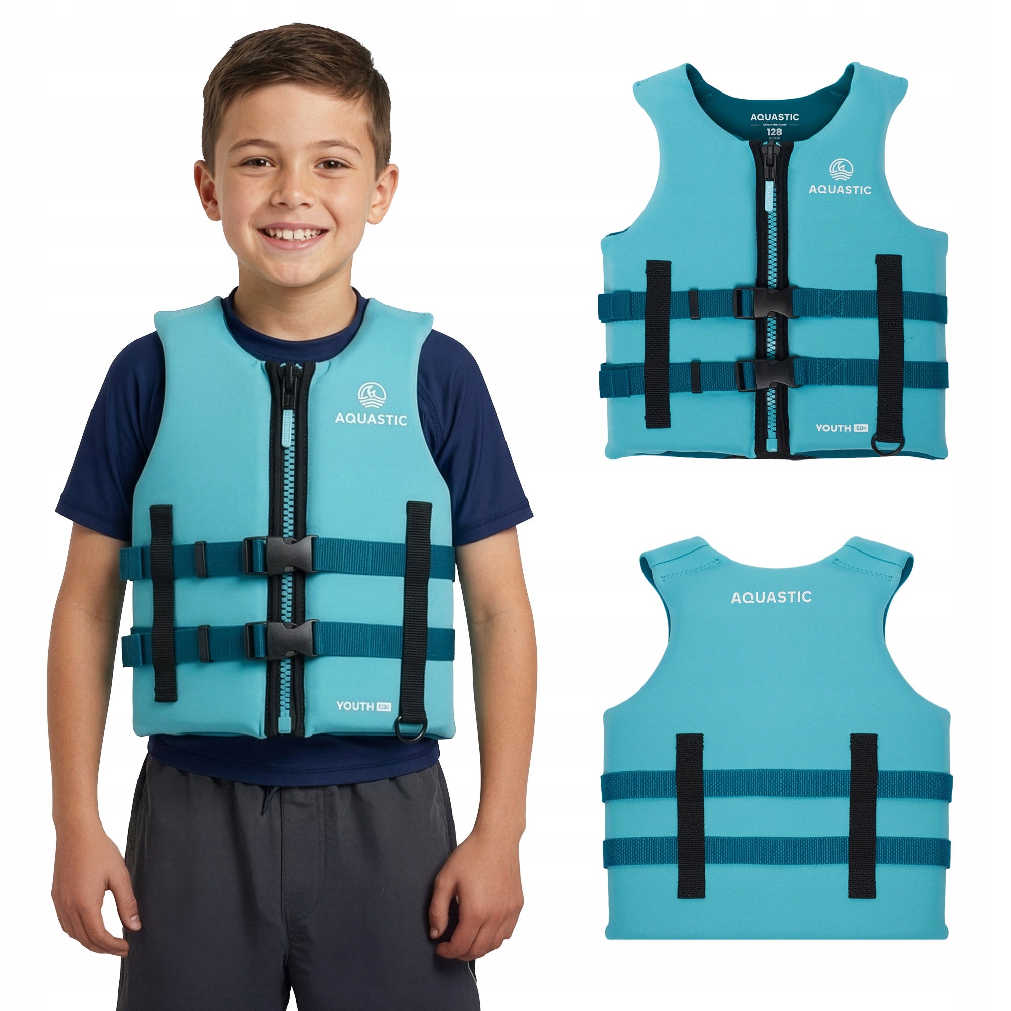 Safety vest LIFE VEST for CHILDREN 116cm AQUASTIC Youth 50N FOR WATER
