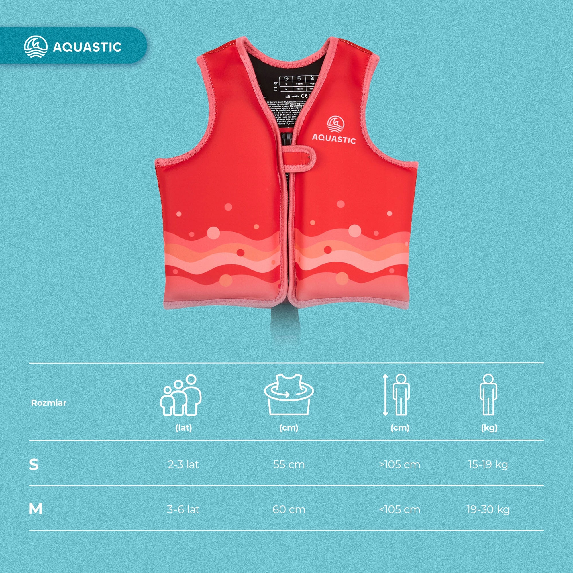 Safety vest LIFE VEST for CHILDREN AQUASTIC Junior for KAYAK SUP M Packaging status original