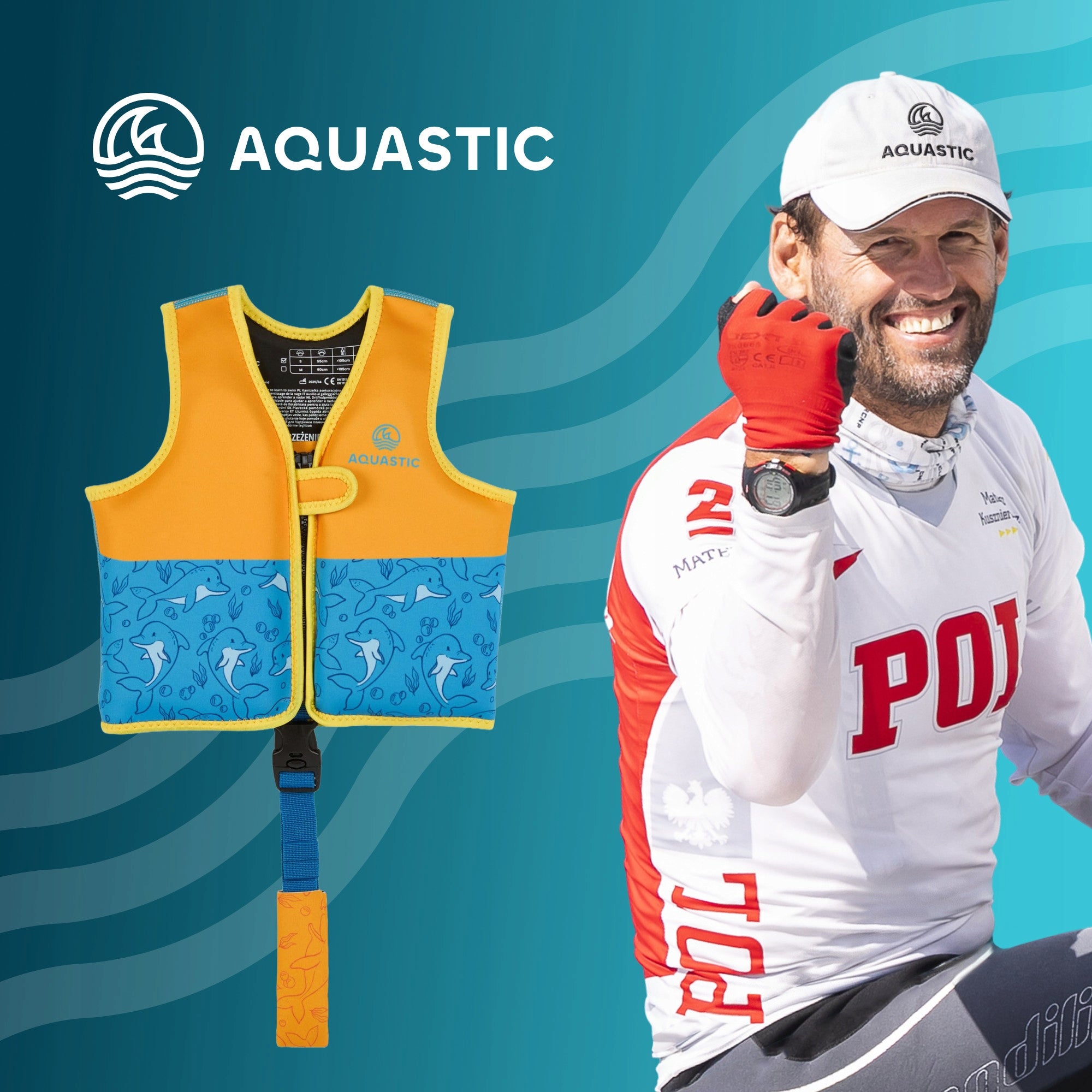 Safety vest LIFE VEST for CHILDREN AQUASTIC Junior for KAYAK SUP S Packaging status original