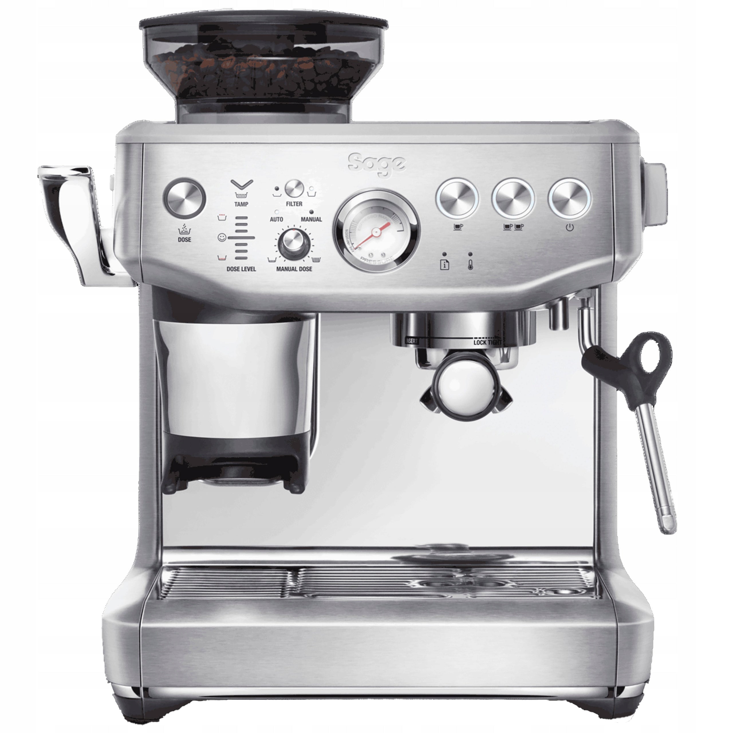 Sage Pressure Flask Express with Impress Express Grinder SES876BSS