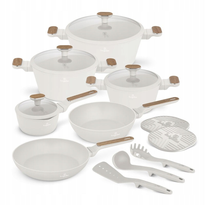 Sahara Nordic Collection Cookware Set, 15 Pieces, Covered