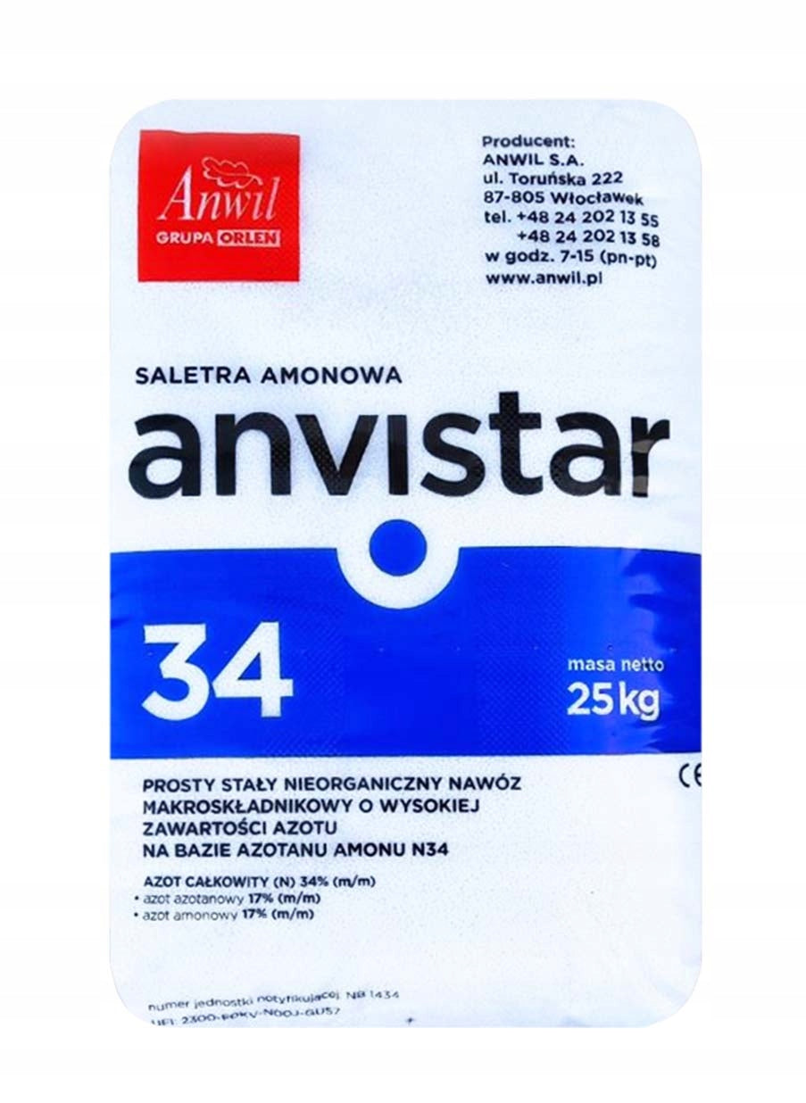Saletra Ammonium lawn fertilizer 25kg 34N +0,2 Magnesium!! Two forms of nitrogen