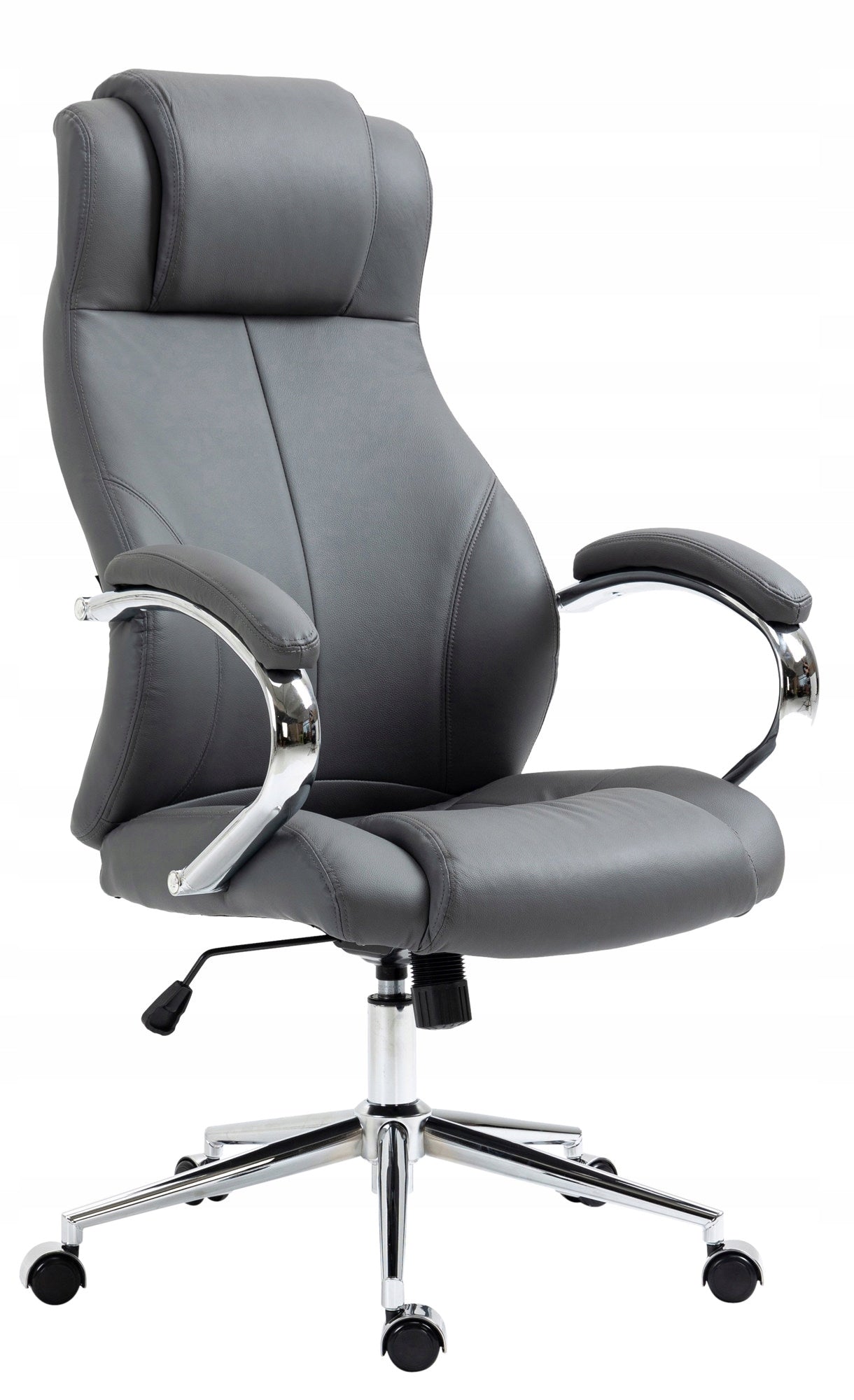 Salford Genuine Leather Office Chair, Grey