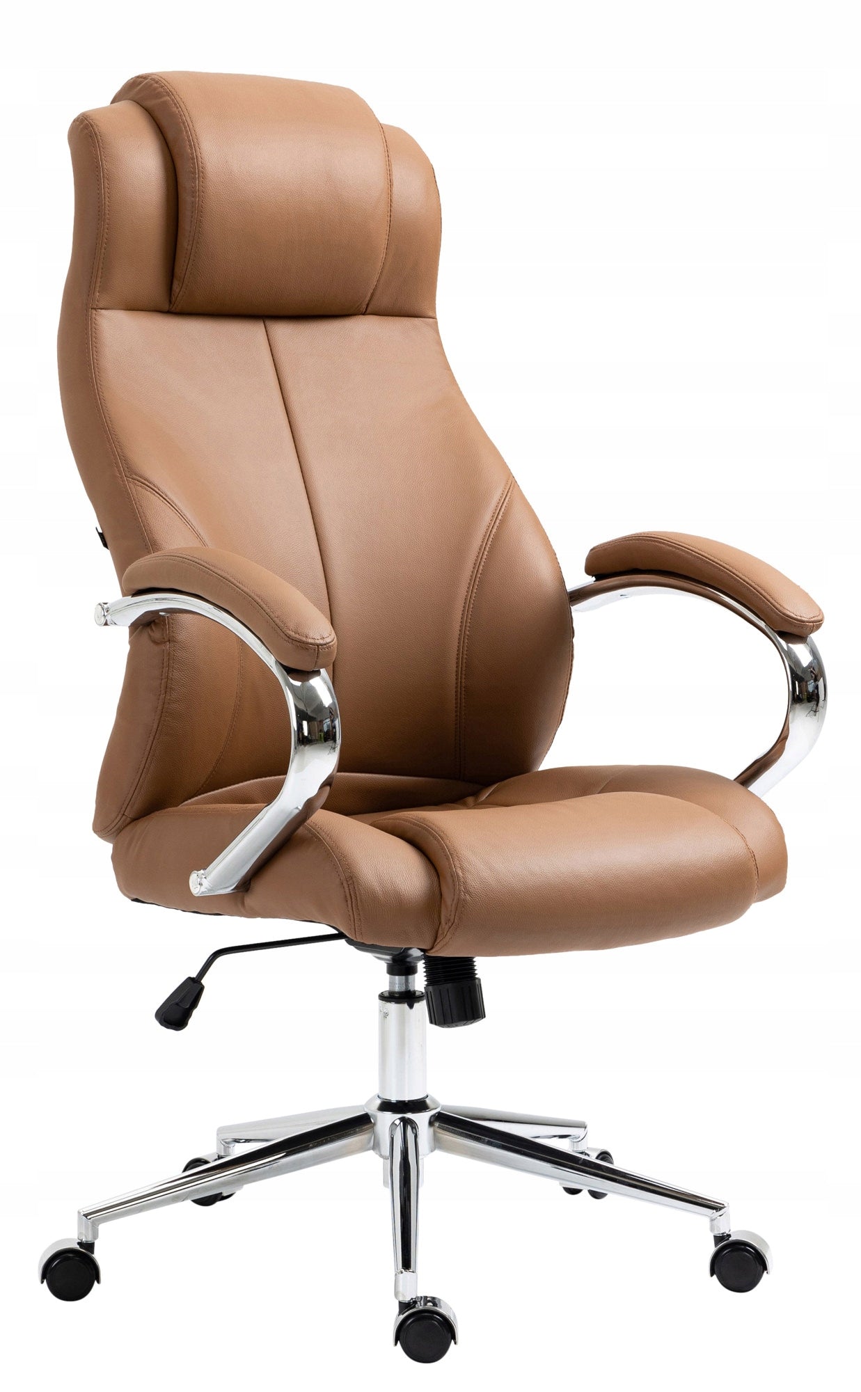 Salford Genuine Leather Office Chair, Light Brown