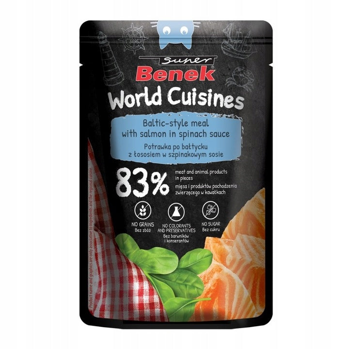 Salmon dish in spinach cat sauce 100g Super Benek Brand Super Benek