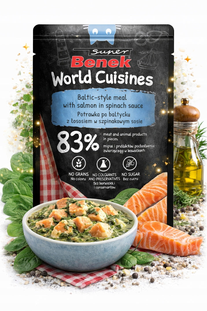 Salmon dish in spinach cat sauce 100g Super Benek