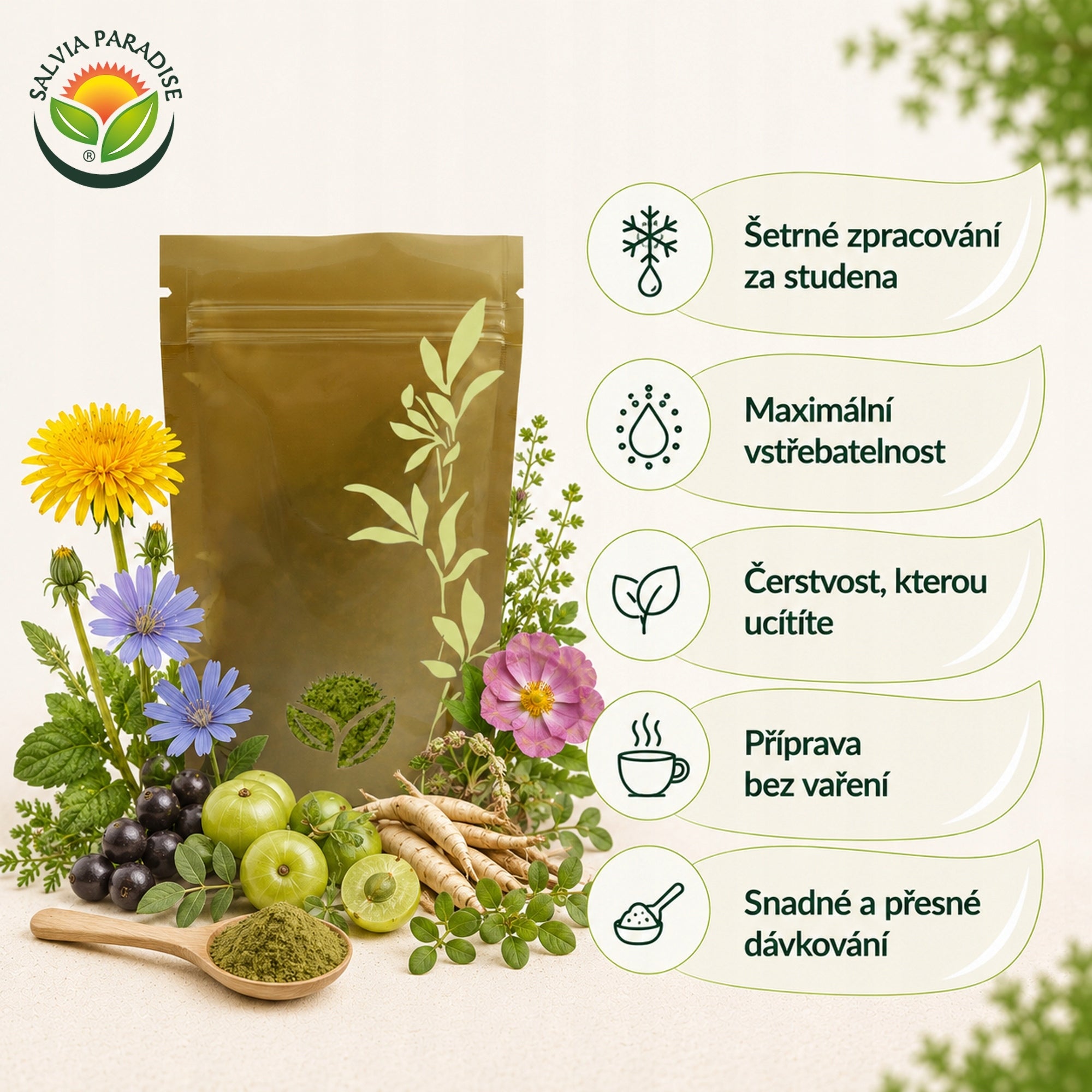 Salvia Paradise Traganek membranous ground root 100 g Form other