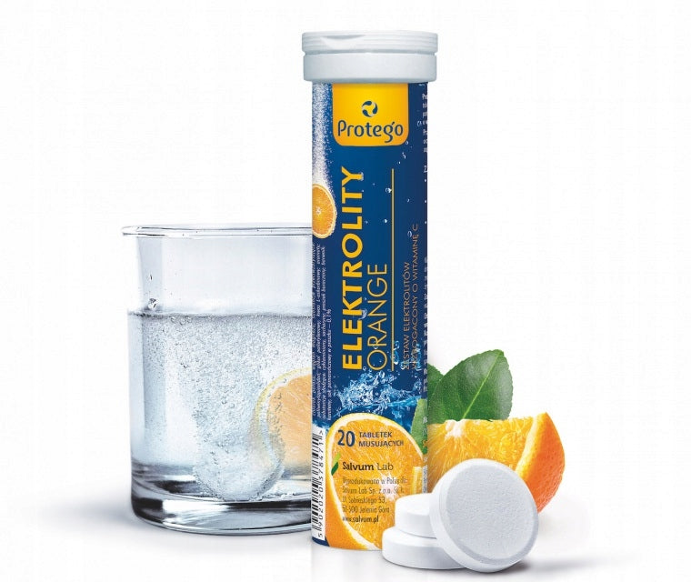 Salvum Lab Protego ELEKTROLITY ORANGE Orange flavour Wit. C Mg Ca 20tab.