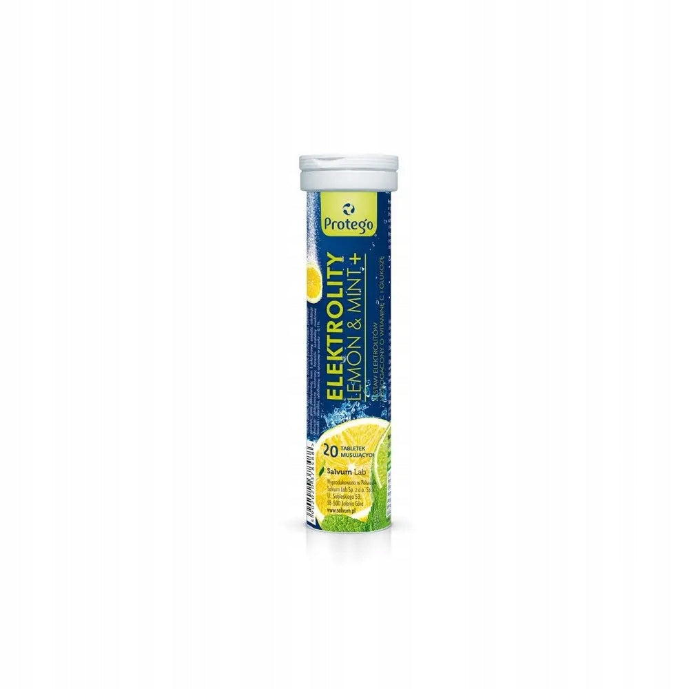 Salvum Protego Electrolytes Lemon&Mint+ 20 effervescent tablets Sodium Potassium