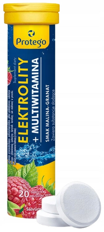 Salvum Protego Electrolytes + multivitamin taste raspberry-blue Thiamine Heart