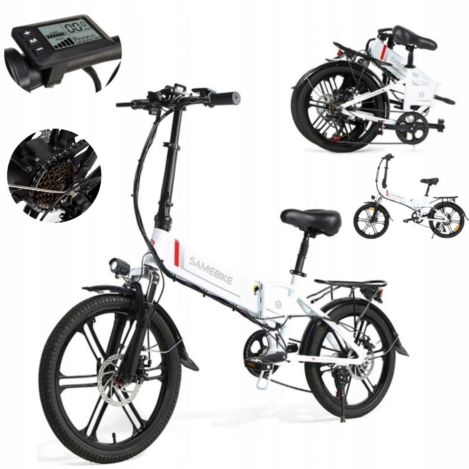 Samebike 20LVXD30 Electric Vehicles 350W 48V 10,4AH 32KM/H 80KM Shimano 7S
