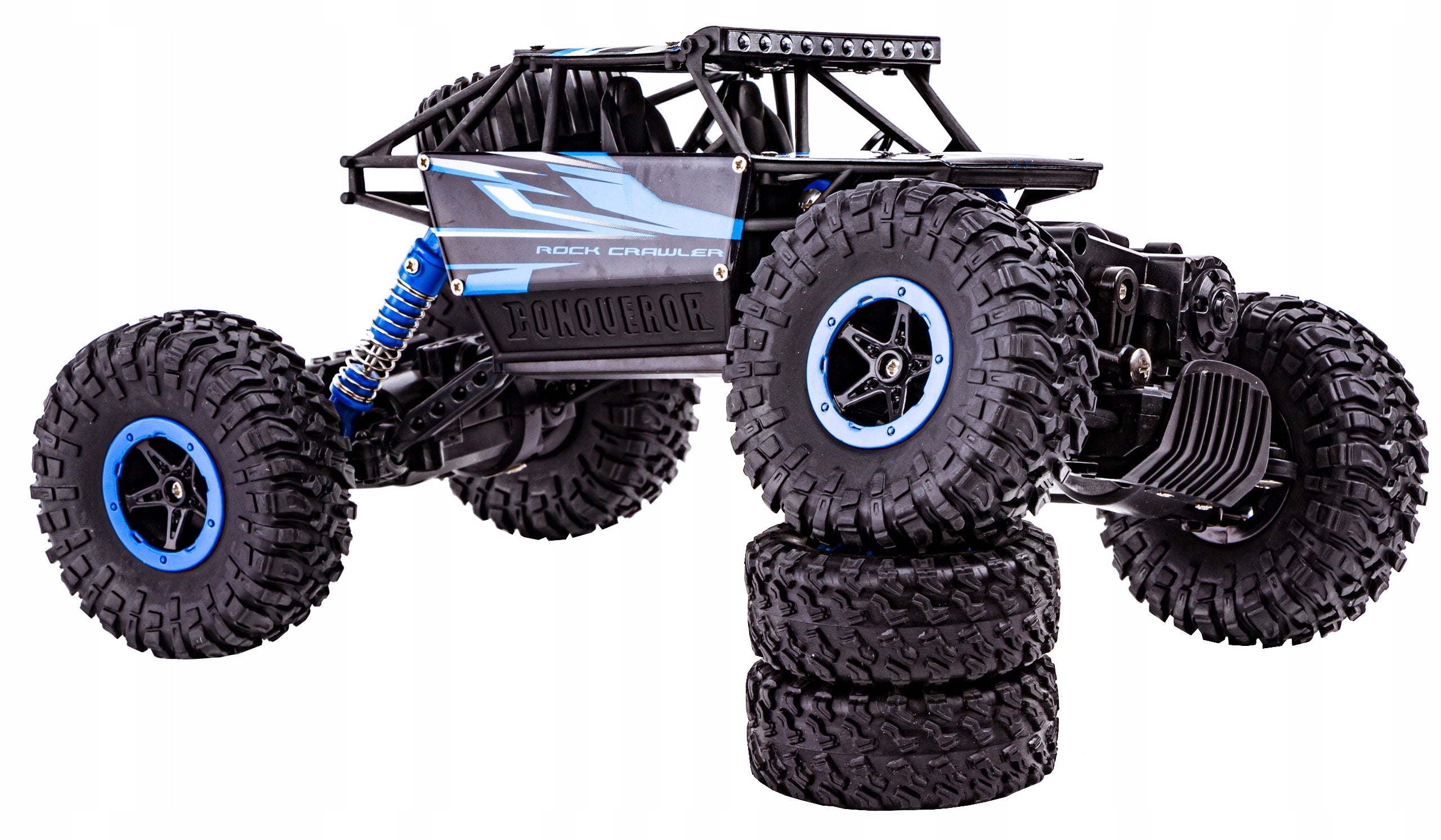 Radijos bangomis valdomas visureigis - džipas, Rock Crawler 2.4GHz 1:18, juodas/mėlynas