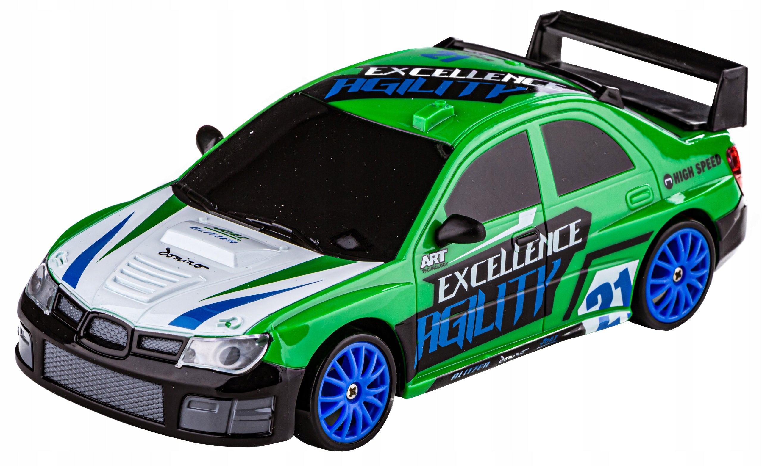 Radijo bangomis valdomas automobilis Drift Car 1:24 2.4GHz 4WD žalia Subaru