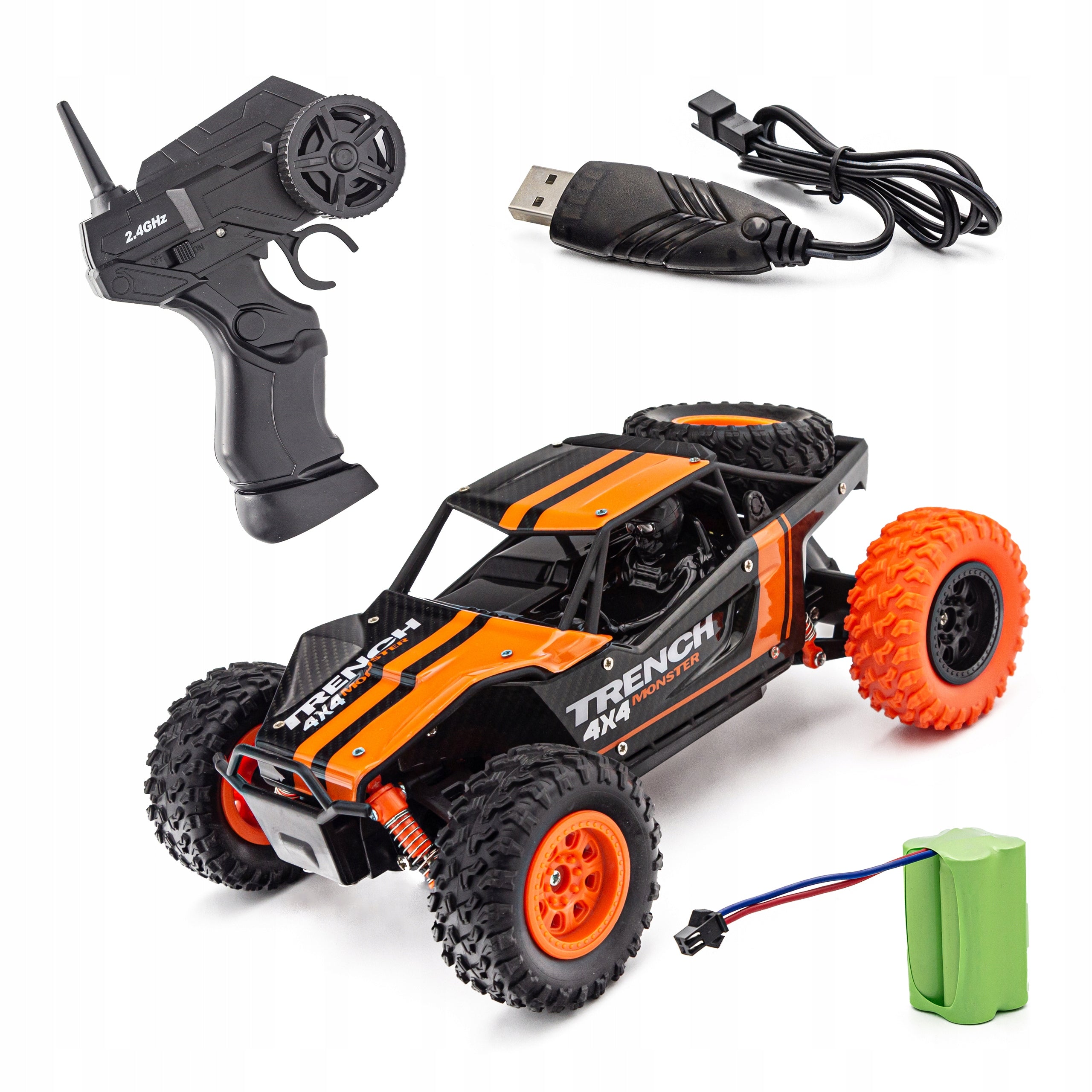 Radijo bangomis valdomas bagis 4WD, HB Toys, 20km/h, orandžinė, HB-SM2402
