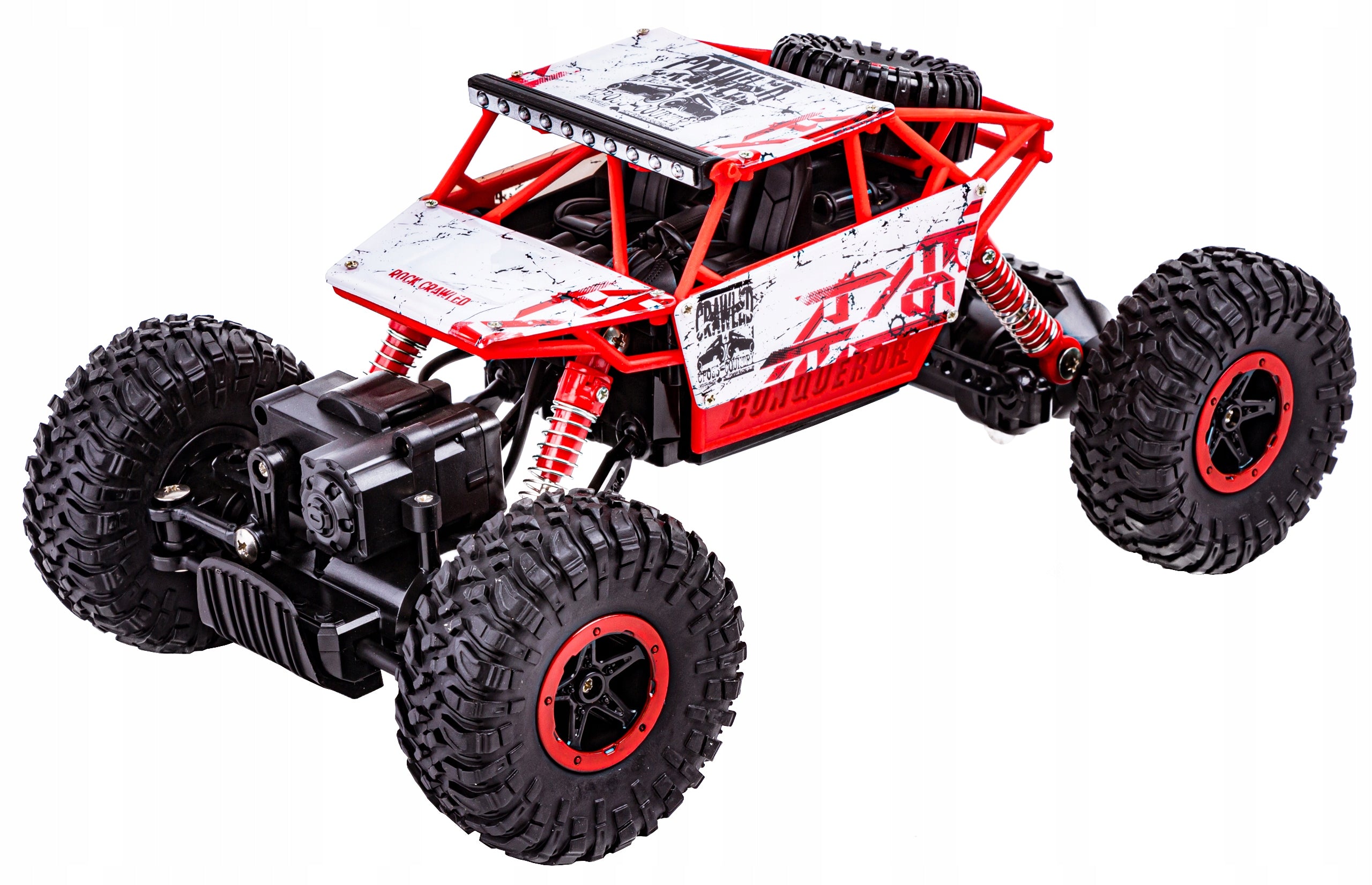 Rock Crawler 2,4 GHz 1:18 Funkgesteuerter SUV – Jeep, Weiß/Rot 