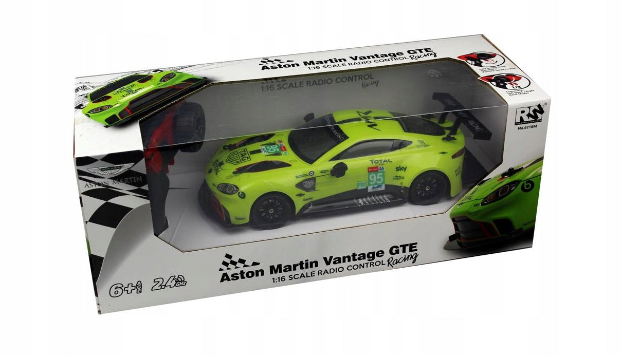 Radijo bangomis valdomas Aston Martin Vantage GTE, geltonas
