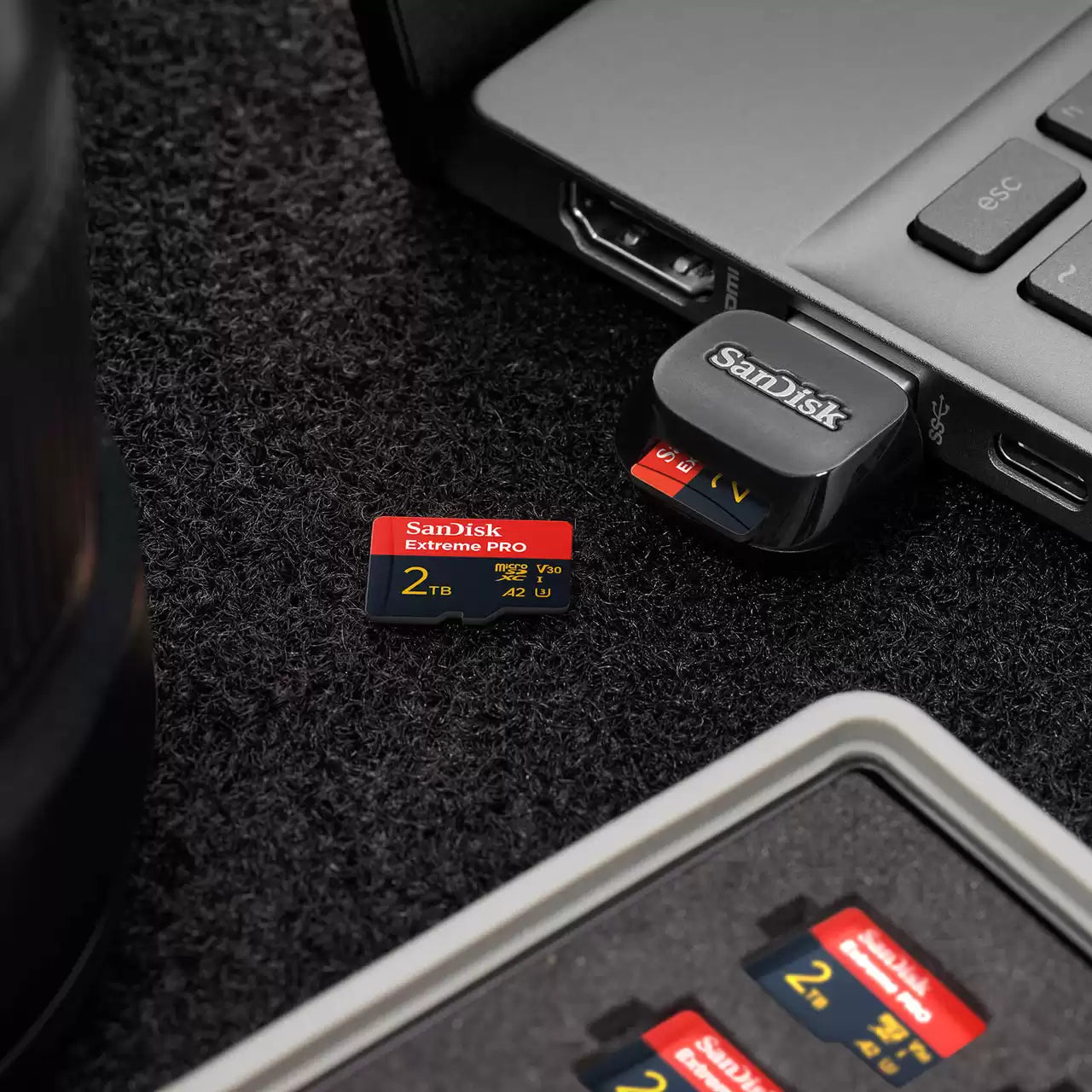 SanDisk Extreme PRO microSDXC UHS-I memory card with 2 TB adapter Manufacturer code SDSQXCD-2T00-GN6MA