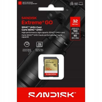 SanDisk SDHC EXTREM GO 32GB R100/W60 4K;U3;V30 Manufacturer SanDisk