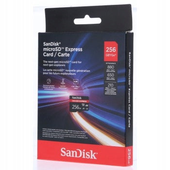 SanDisk microSDXC Express 256GB V30, U3, UHS-I, Cl.10, R650MB/s, W210MB/s Manufacturer SanDisk