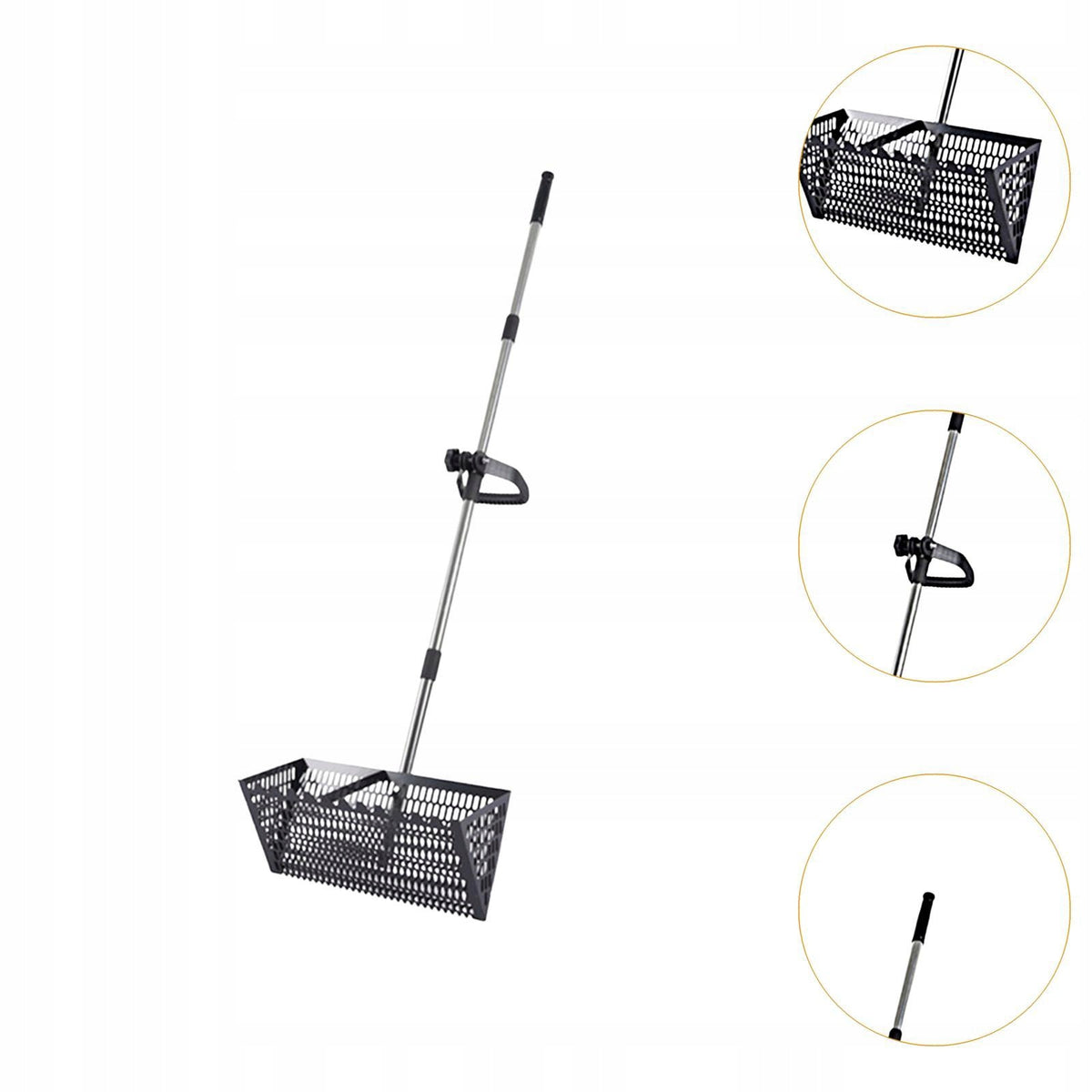 Sand Rake, Carbon Steel Heavy Duty Easy Cleanup Convenient Deep Black Packaging status original