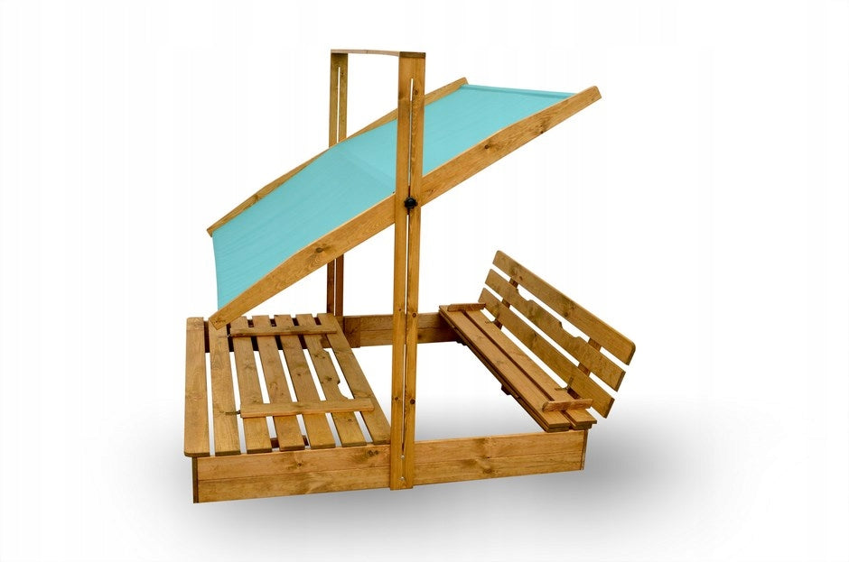 Sandbox 180x180with Canopy Wooden Benches
