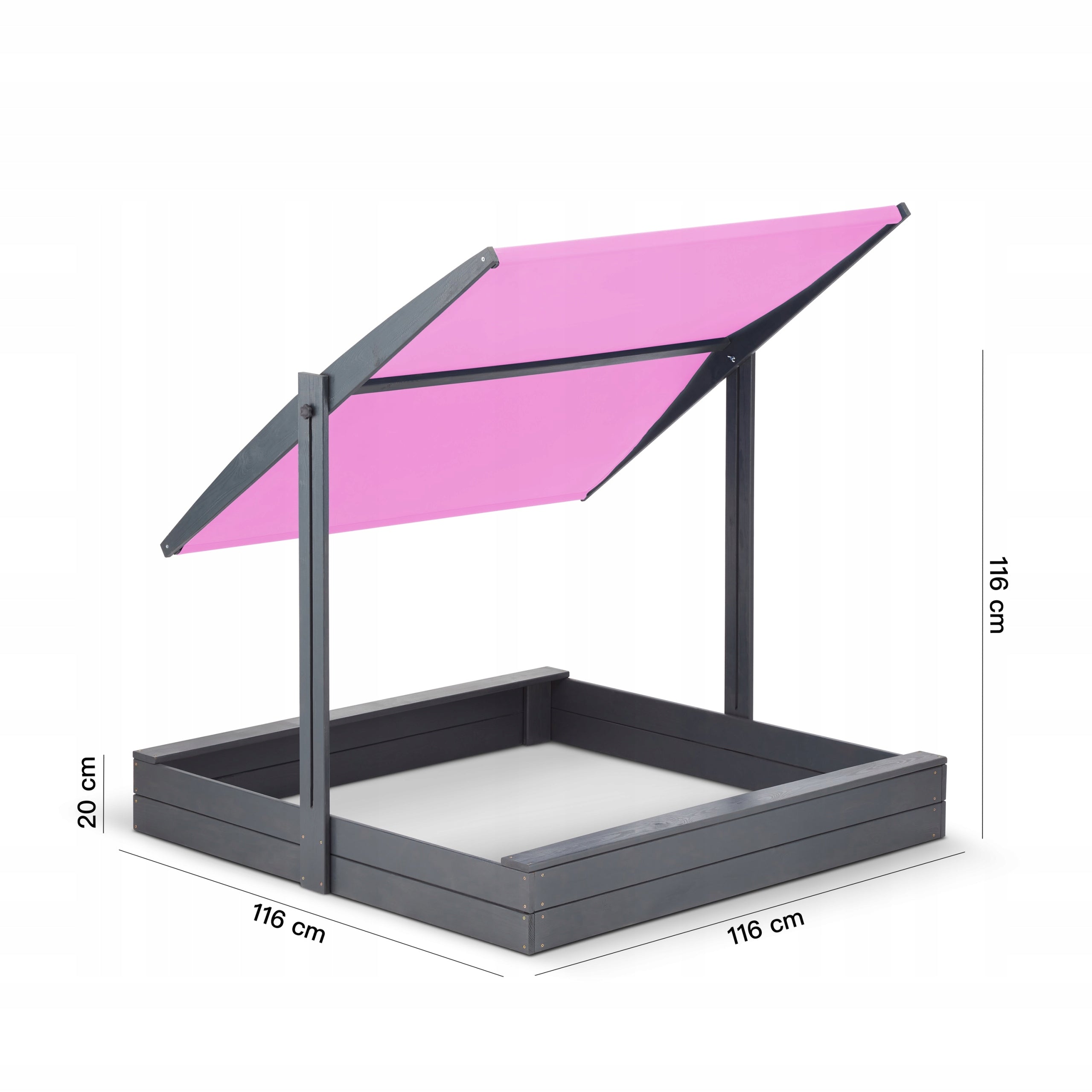 Sandbox Impregnated 120x120 with Pink Canopy Super Quality Kid's age 3＋ years