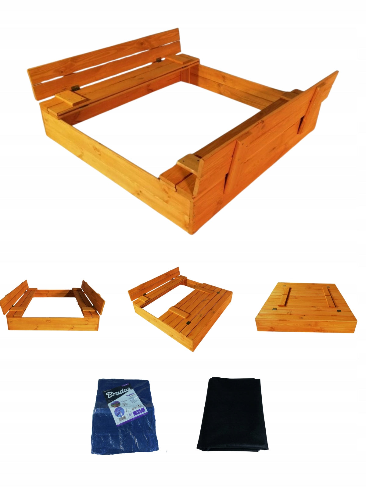 Sandbox Impregnated Lockable Wooden 120x120 with benches MANUFACTURER