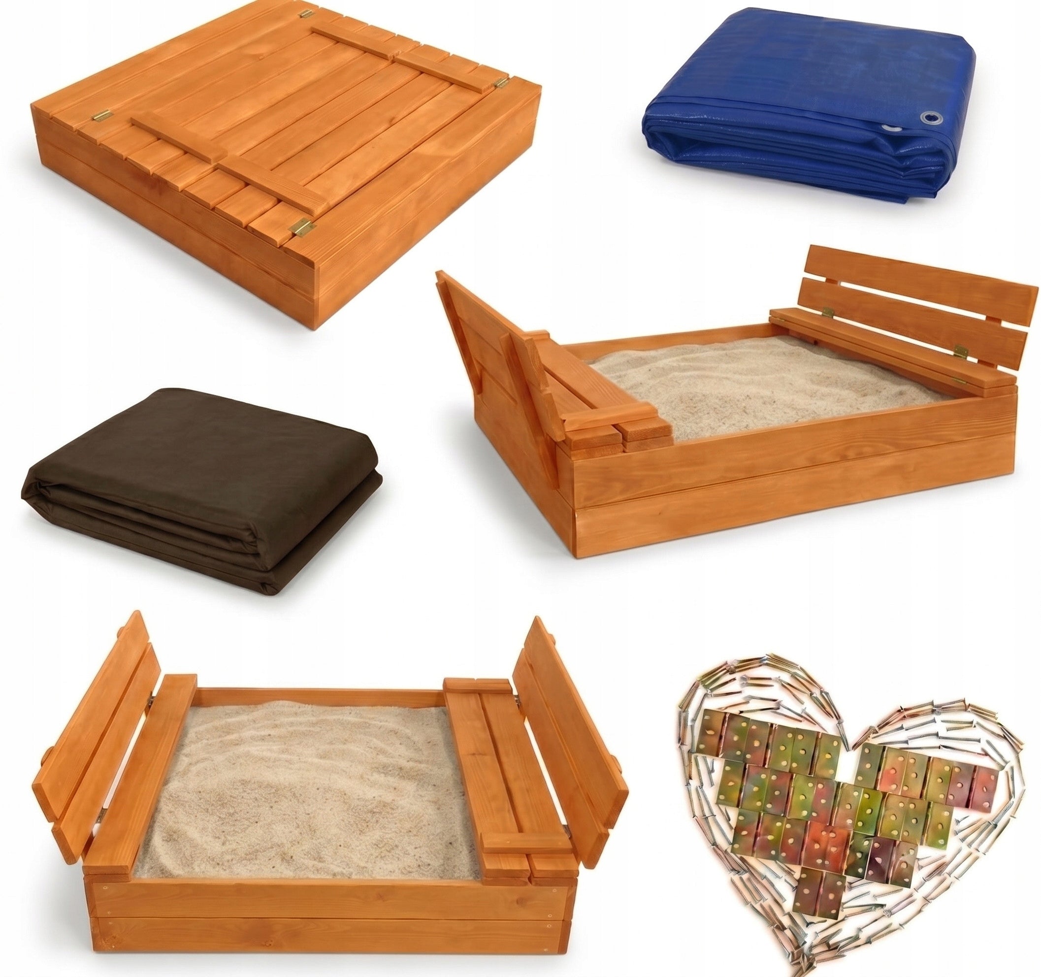 Sandbox Impregnated Wooden Lockable + Freebie Agrotextile