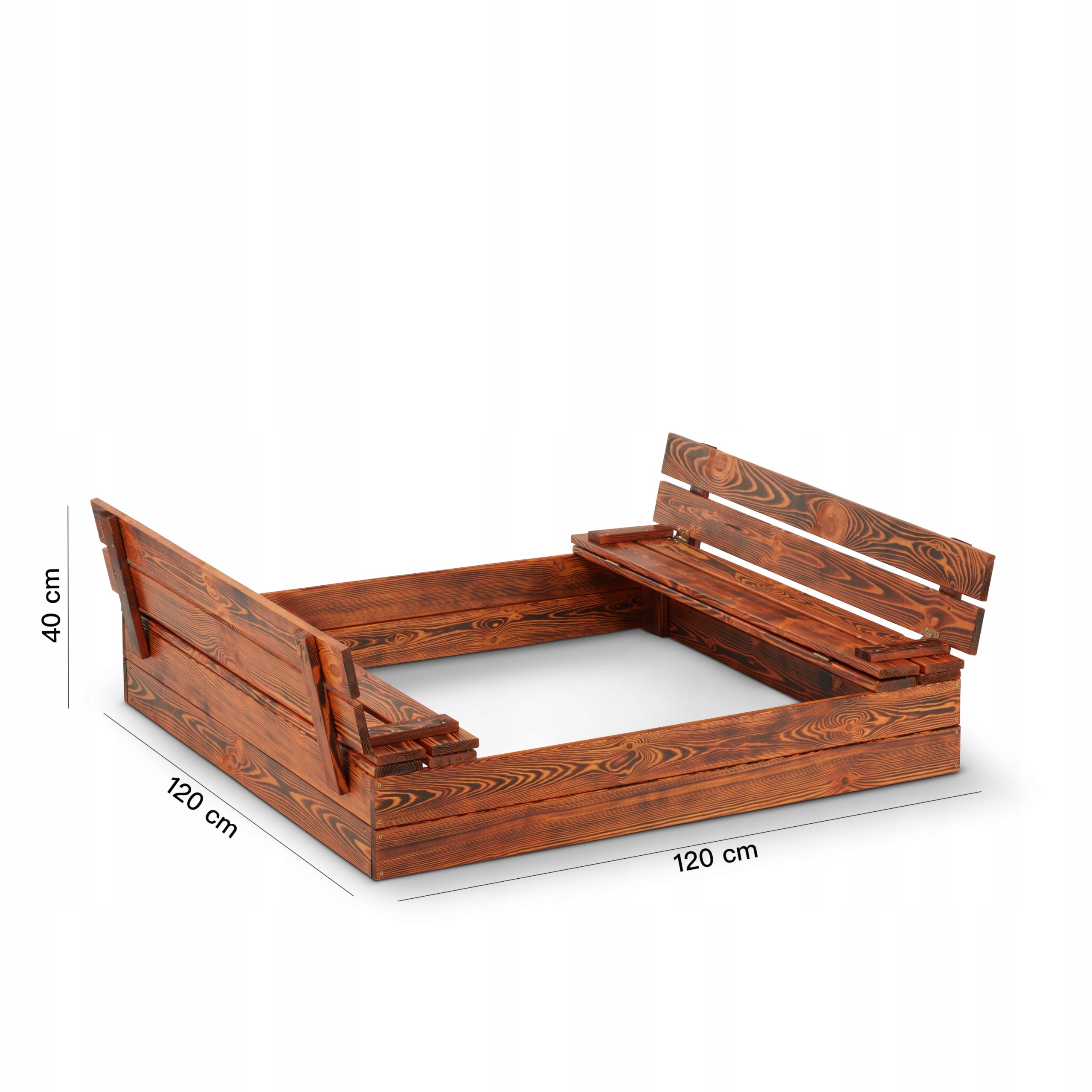 Sandbox Lacquered Fired 120x120 Wooden Lockable Kid's age 3＋ years