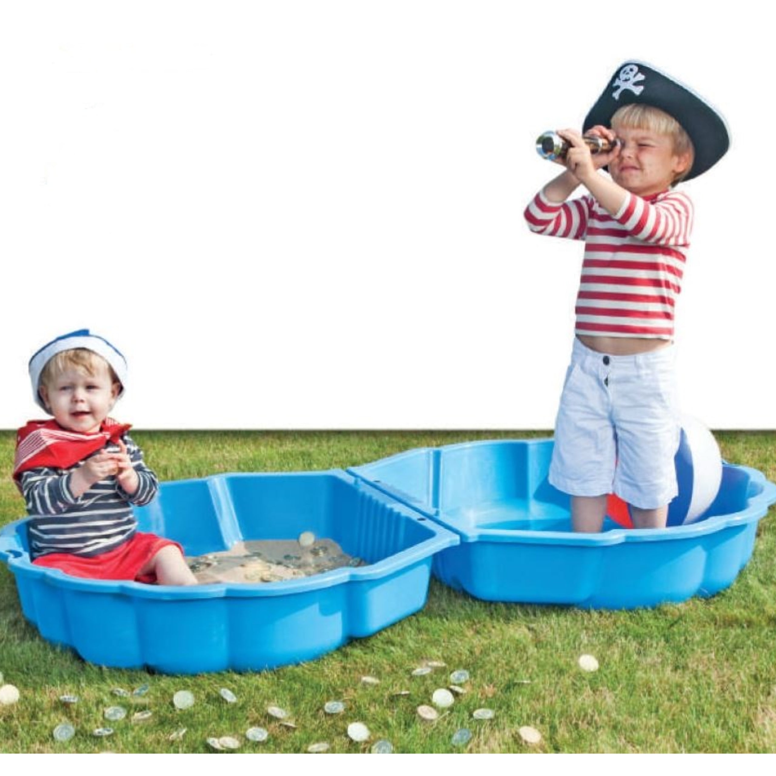 Sandbox Large Pool 2in1 Shell Lockable Two Piece Beach for Garden