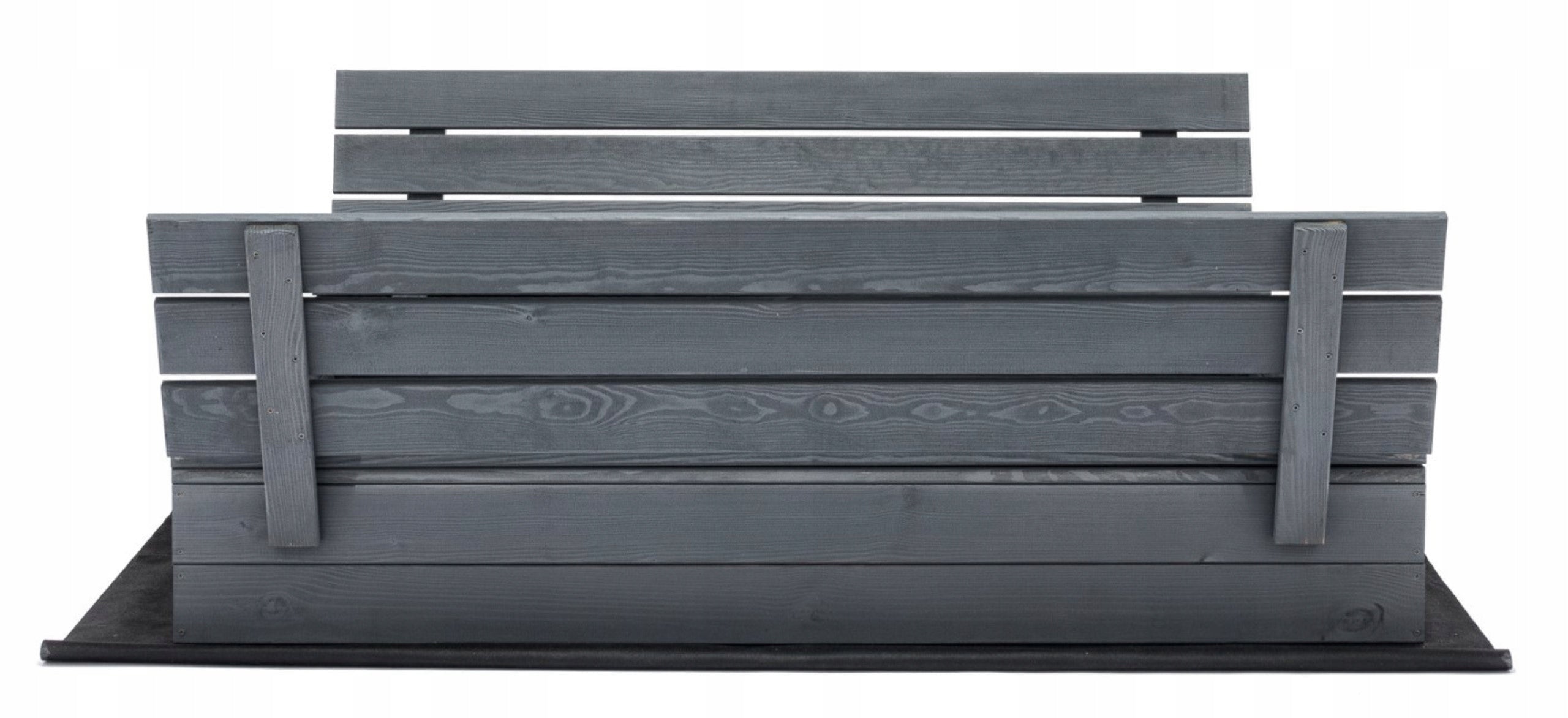 Sandbox Lockable Wooden with Benches Impregnated 140x140cm GREY Kid's age 0＋