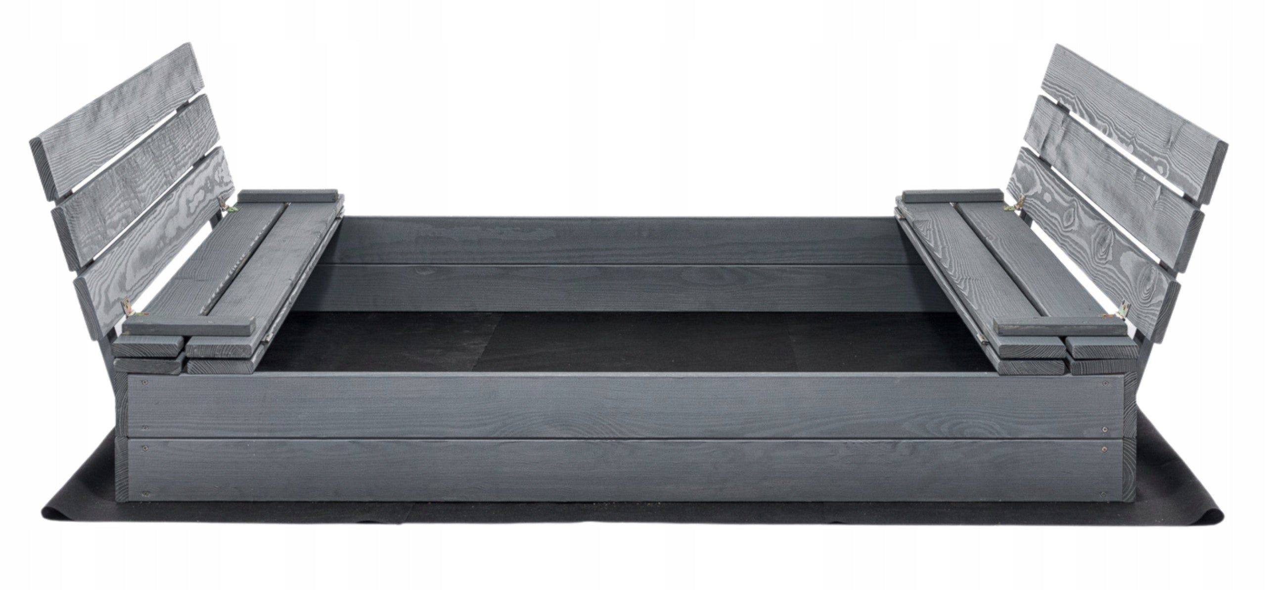 Sandbox Lockable Wooden with Benches Impregnated 140x140cm GREY Length 140 cm