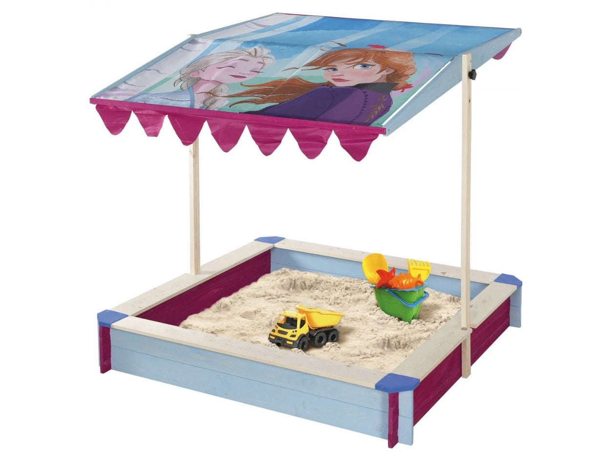 Sandbox WOODEN Lockable 120 x 120cm Adjustable Canopy FROZEN 41120 Packaging status original