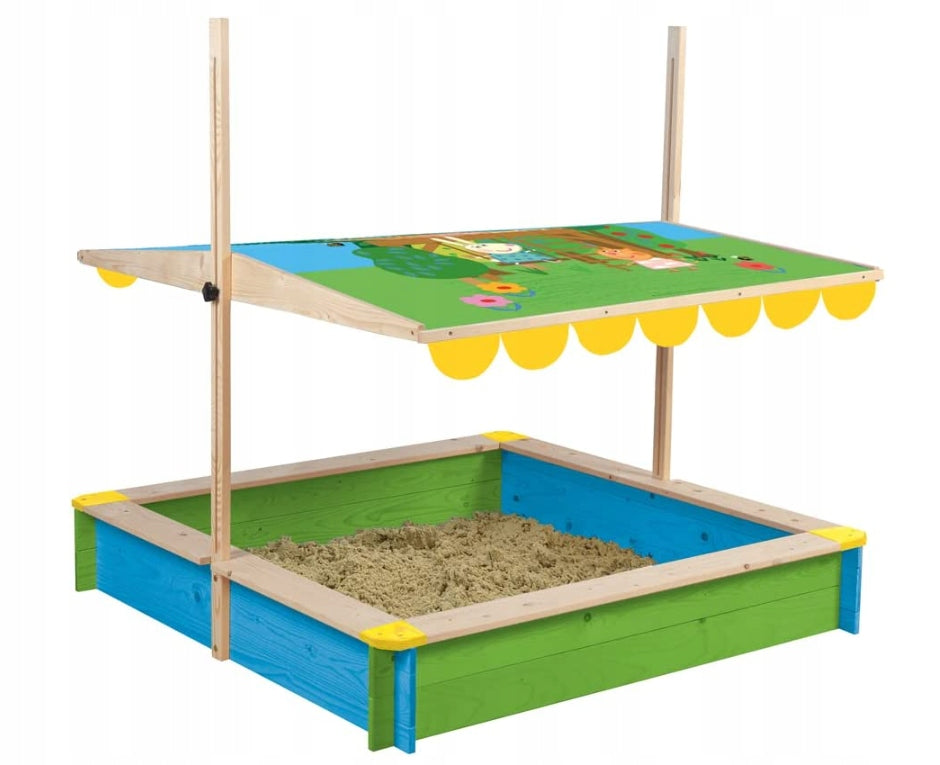 Sandbox WOODEN Lockable 120 x 120cm Adjustable Peppa Canopy 41128 Packaging status original