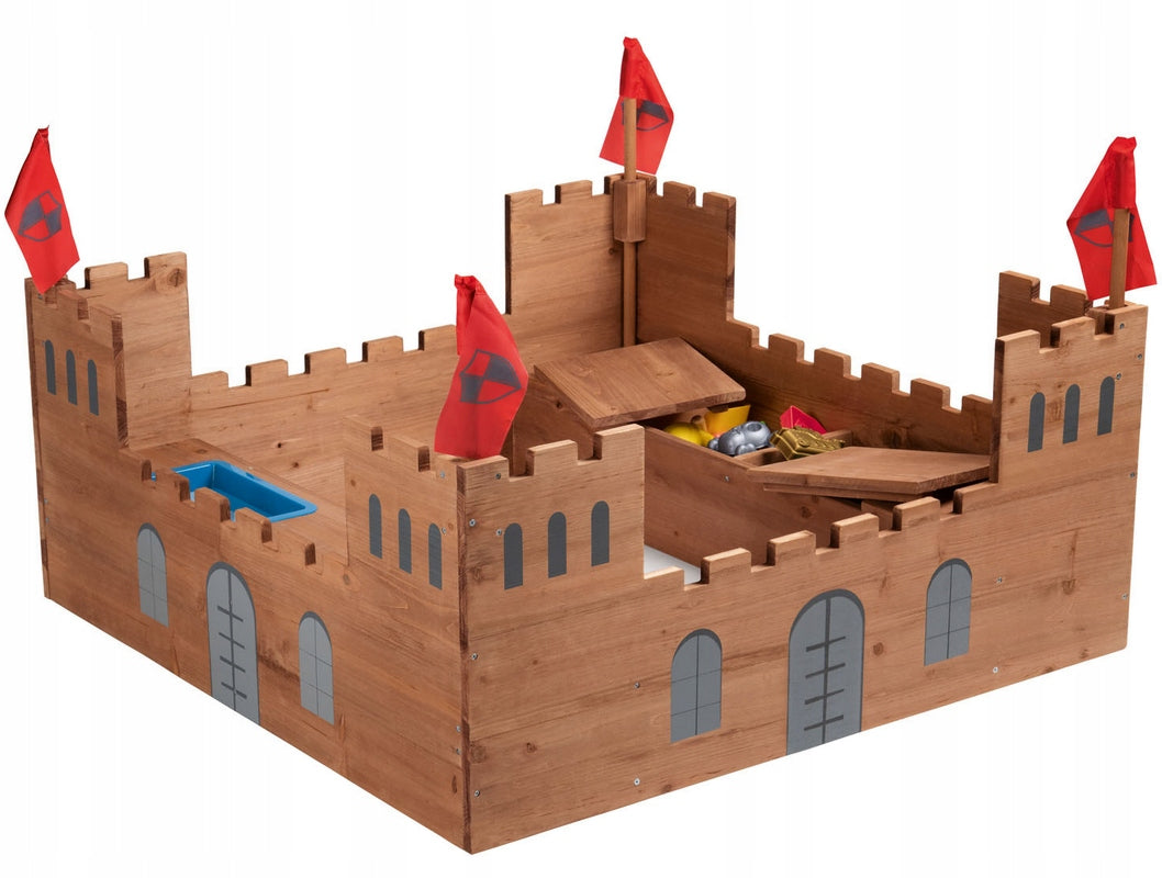 Sandbox Wooden Huge Castle Playtive 113x113x70cm storage Product width 113 cm