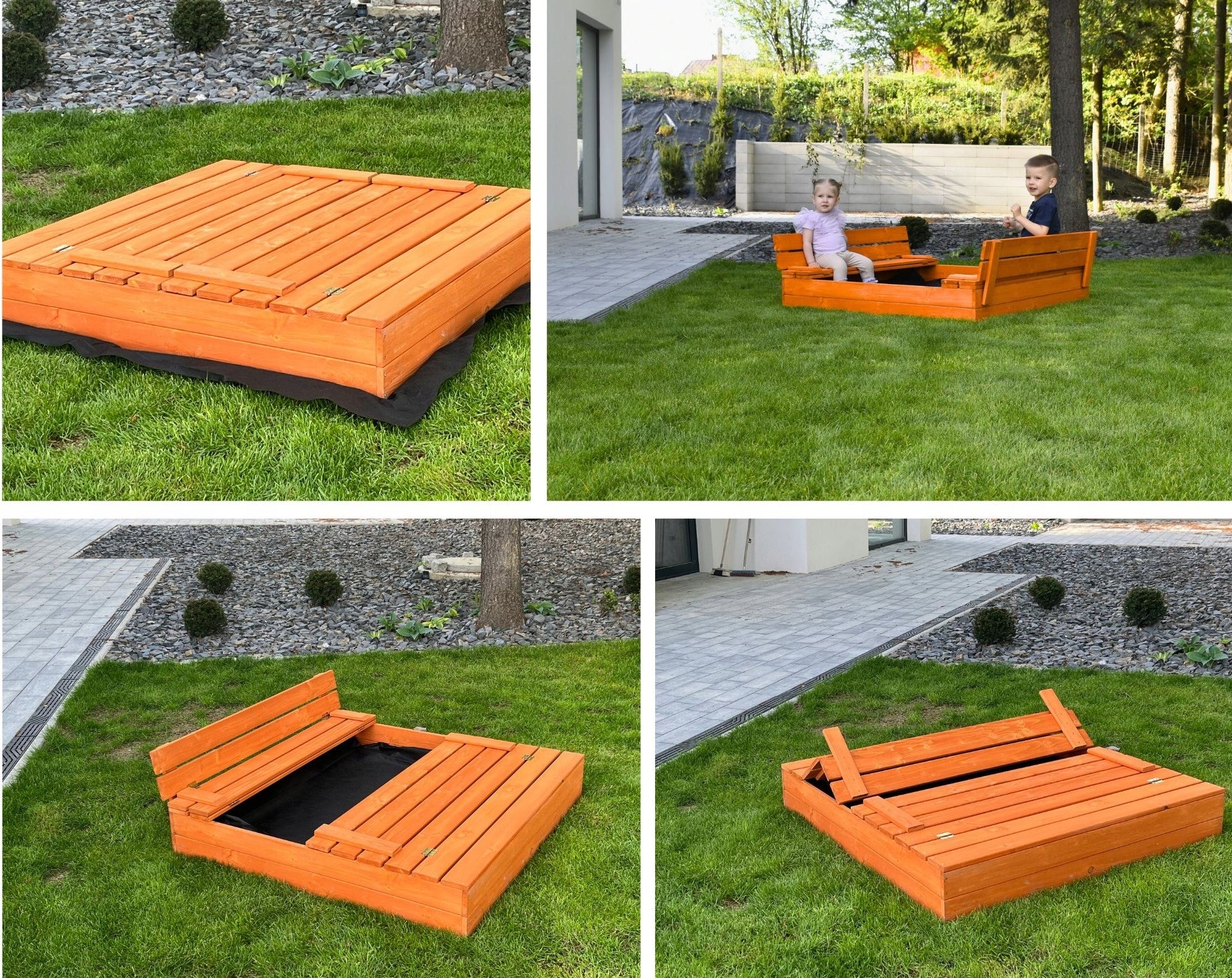 Sandbox Wooden Lockable Benches 120 Mounting Holes Video Manual Packaging status original