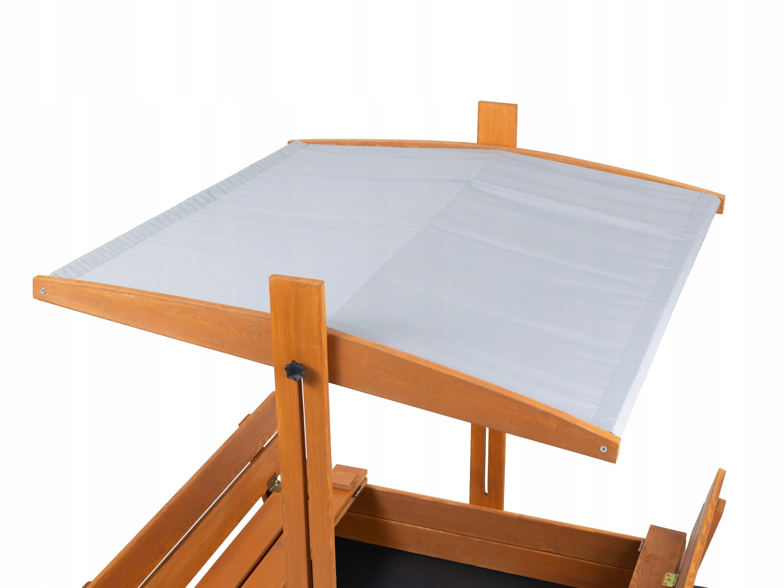 Sandbox Wooden with Canopy Impregnated Lockable 100x100cm with Benches Brand SunWood